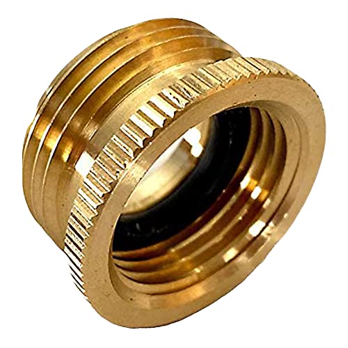 Underhill Garden Hose Adapter, Connector, Heavy-Duty, Solid Brass Fittings, 1-Inch Male Hose Thread x 3/4-Inch Female Hose Thread, A-BA107MF - Image 1