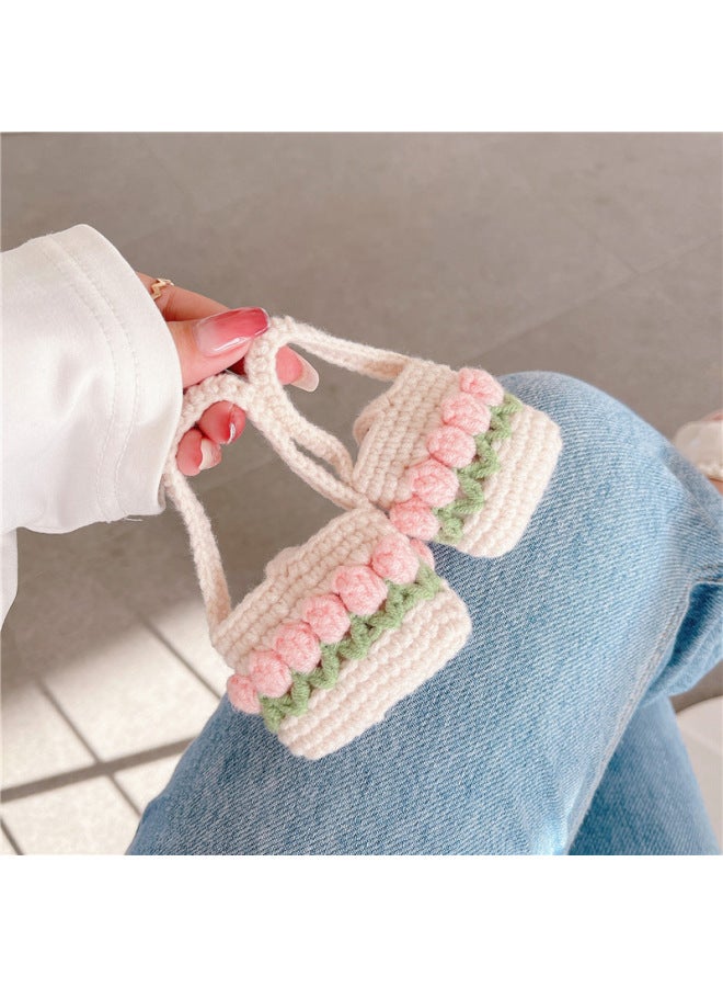 Knitted Tulip Handbag For Apple Bluetooth Headset Protective Case AirPods Pro1/2/3 Generation Soft Case-Color:Knitted Tulip Handbag-Applicable Model:airpods Pro/3 Generation Universal - Image 4