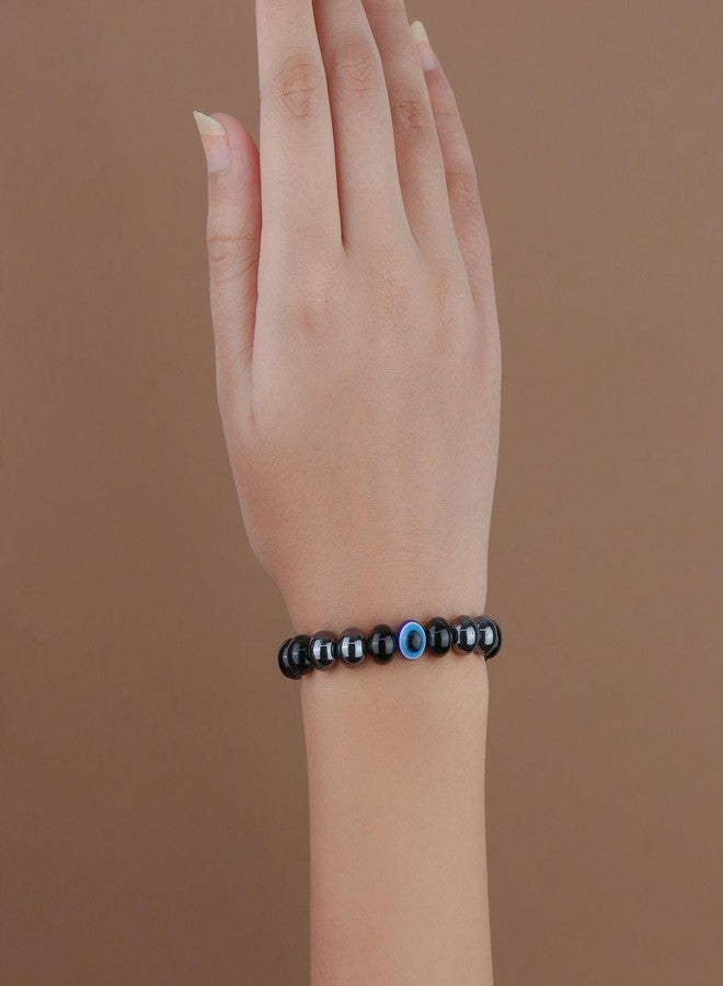 Mesmerize Evil Eye Protection Bracelets with MagSnap Closure | Unisex Collection | Original Certified Stones to avoid negative energy | 8 mm size beads (Onyx Evil Eye Magsnap, M) - Image 5