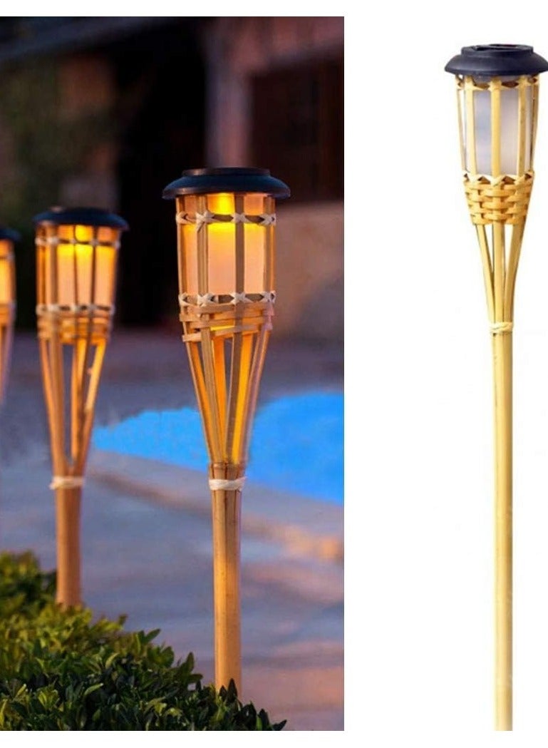 Kimaya Smart Solar Pathway Lights, Solar Bamboo Torch Lights, Solar Lawn Lamp for Landscape Garden Patio Yard 70cm (Warm Light, 1PC) - Image 1