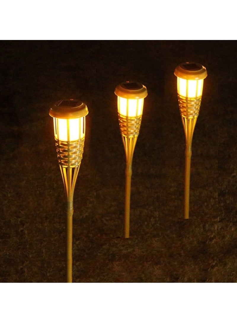 Kimaya Smart Solar Pathway Lights, Solar Bamboo Torch Lights, Solar Lawn Lamp for Landscape Garden Patio Yard 70cm (Warm Light, 1PC) - Image 3
