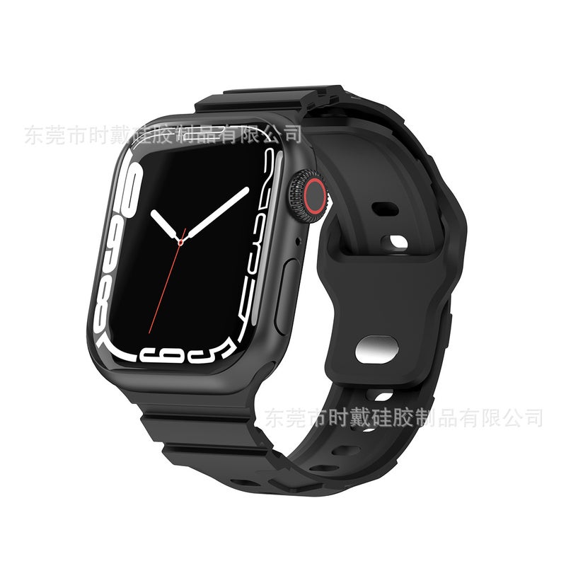 New Breathable Sweat-Proof Silicone Band for Apple Watch 1-8/Ultra Black 42/44/45/49