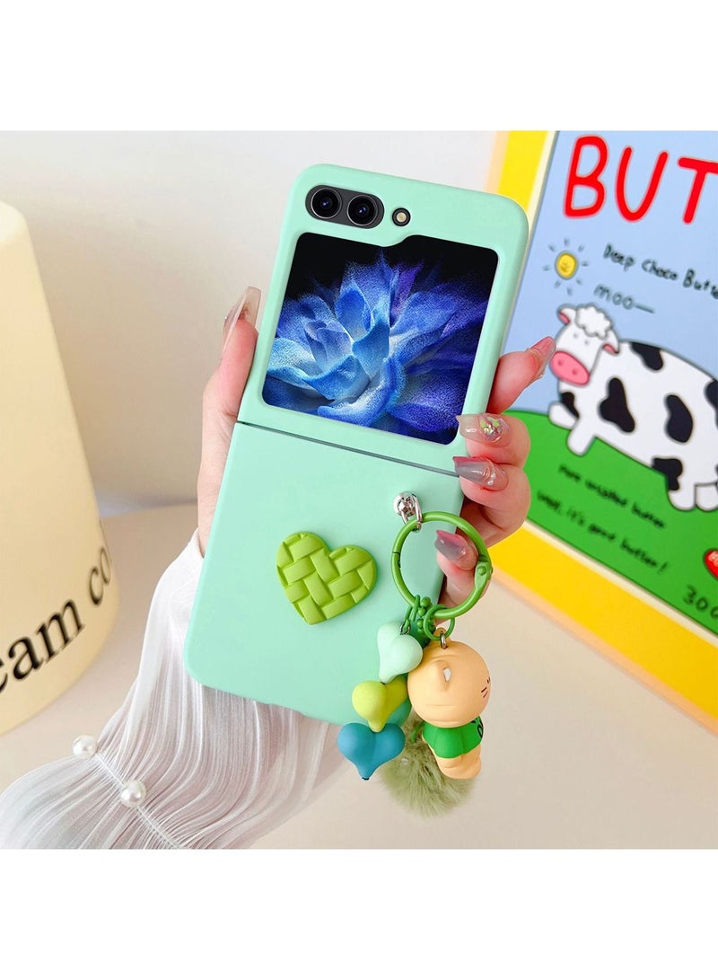 Samsung Galaxy Z Flip 5 Case Lovely Cartoon Cover Cases with Key Chain Hanger (For Samsung Galaxy Z Flip 5) - Image 5
