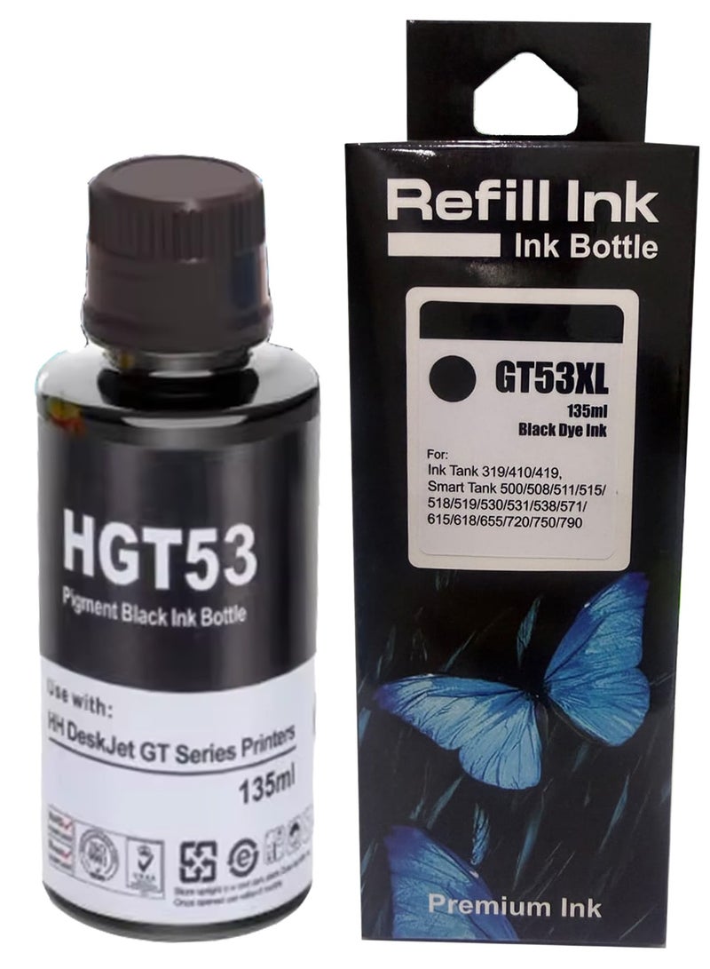 Refill GT52 GT53 series Refill Ink Compatible for HP GT Series 310 315 319 410 415 419 5810 5820 5821 1 Black Bottle in 135 ml and 3 Colour 70 ml Bottles. - Image 3