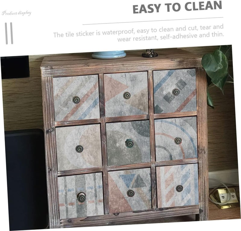 klarako 192 pcs Vintage to Tile Easy Bathroom Proof Oil-proof Backsplash Removable Tiles Decals Stickers Stick and Style Decorative Floor Kitchen for Wall Oil Peel Sticker - Image 4