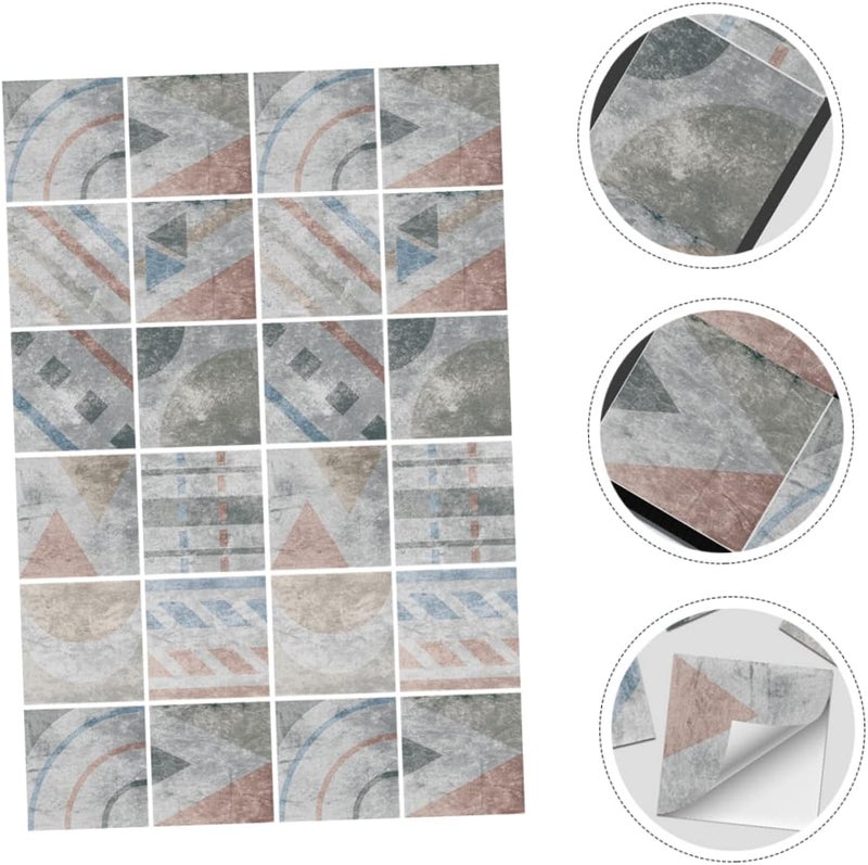 klarako 192 pcs Vintage to Tile Easy Bathroom Proof Oil-proof Backsplash Removable Tiles Decals Stickers Stick and Style Decorative Floor Kitchen for Wall Oil Peel Sticker - Image 5
