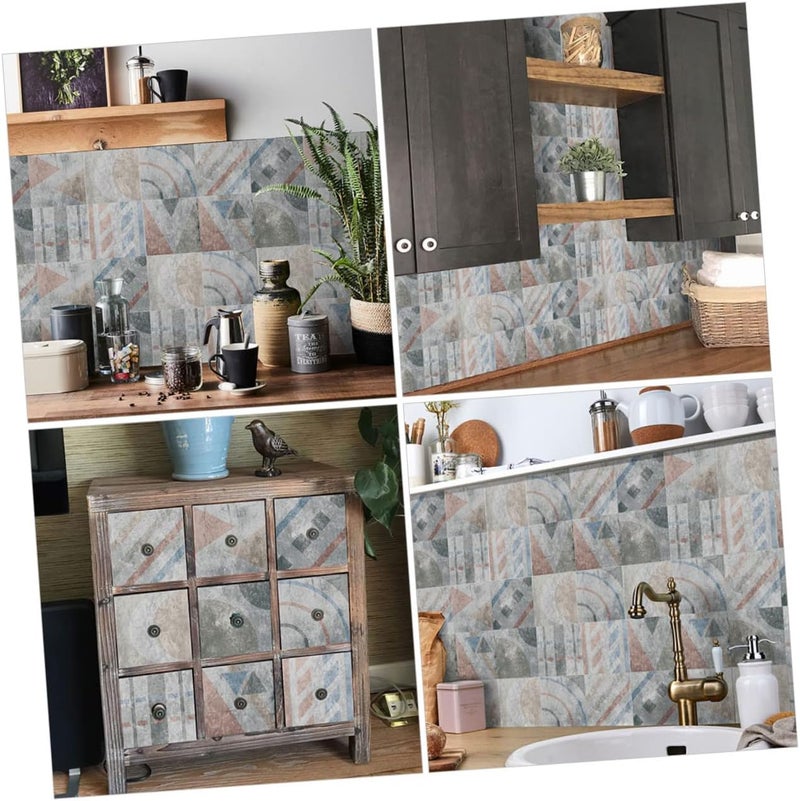 klarako 192 pcs Vintage to Tile Easy Bathroom Proof Oil-proof Backsplash Removable Tiles Decals Stickers Stick and Style Decorative Floor Kitchen for Wall Oil Peel Sticker - Image 3