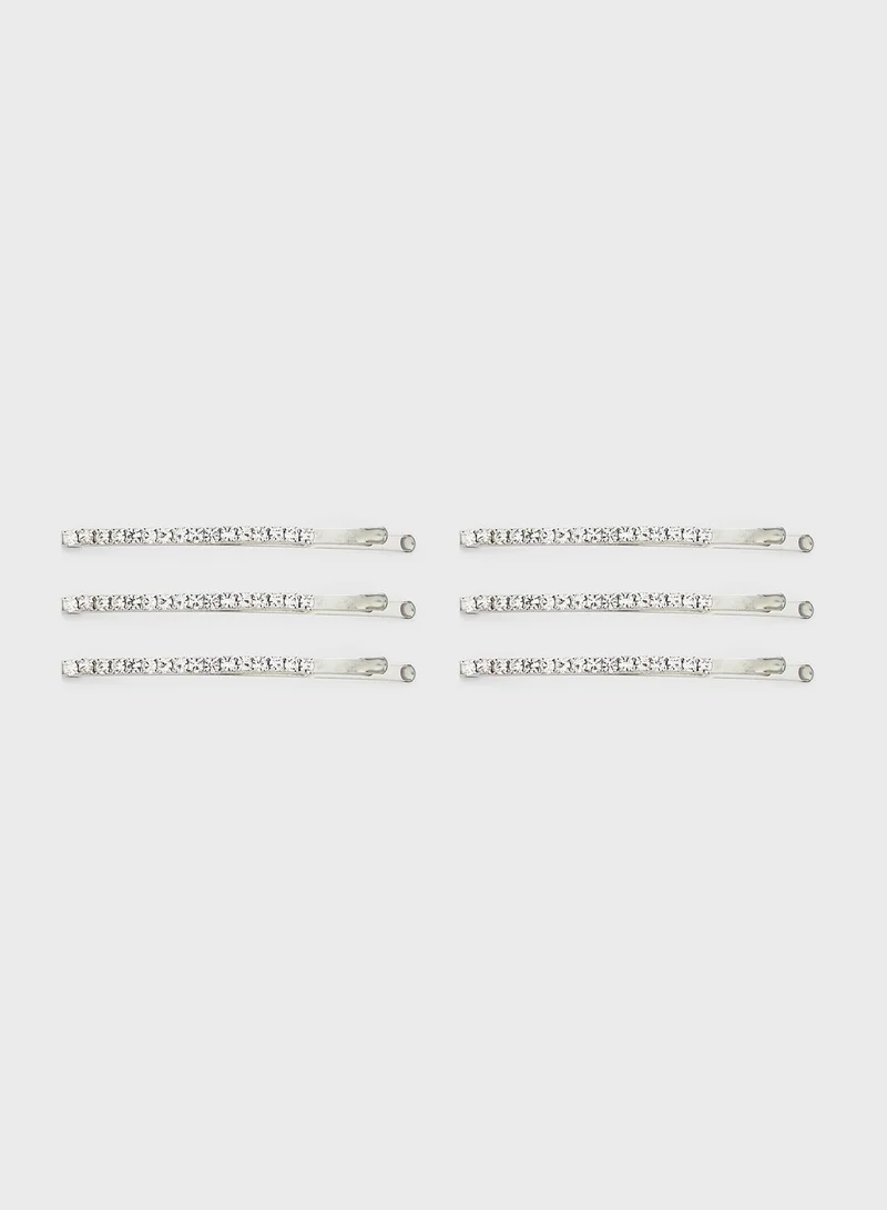 NEW LOOK Diamante Grips Headband Set
