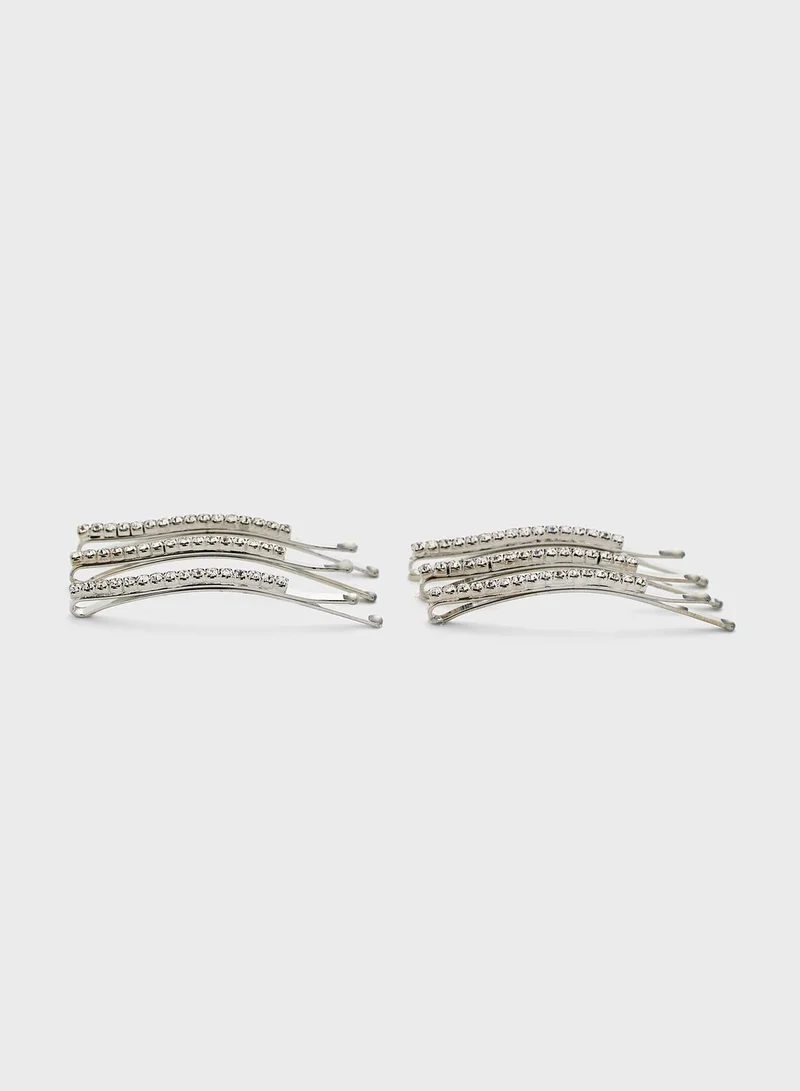 NEW LOOK Diamante Grips Headband Set