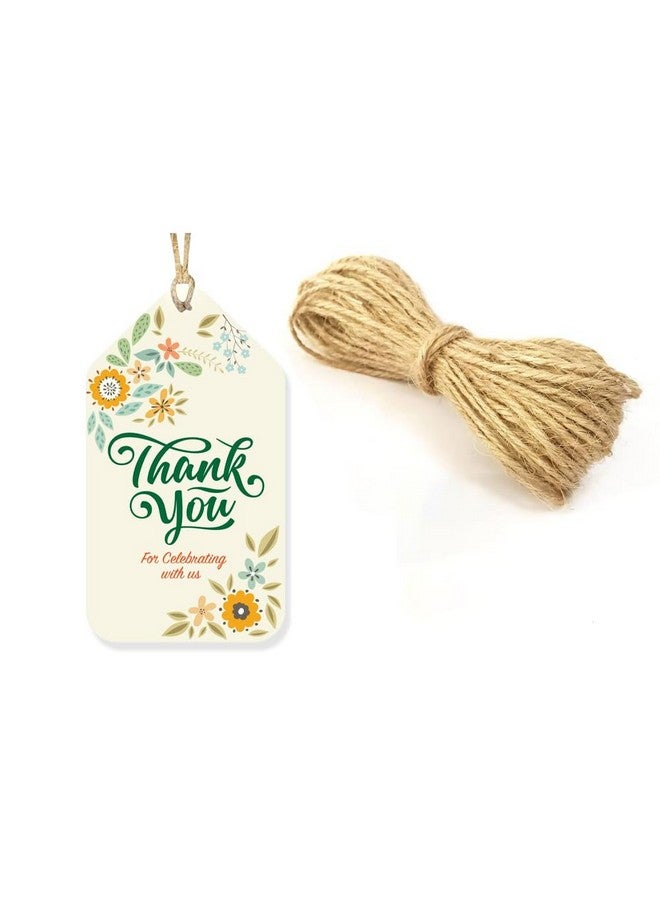 Kaameri Bazaar Kaameri Bazaar Set of 50 Thank You Tags for Return Gifts l Packaging l for Gift Bags l Birthday Tags with Natural Jute (300 GSM Paper) - Image 2