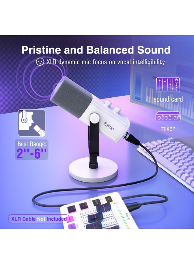 FIFINE AM8 USB/XLR Dynamic Microphone for Podcast Recording, PC Computer Gaming Streaming Mic with RGB Light, Mute Button, Headphones Jack, Desktop Stand, Vocal Mic for Singing YouTube- - Image 4