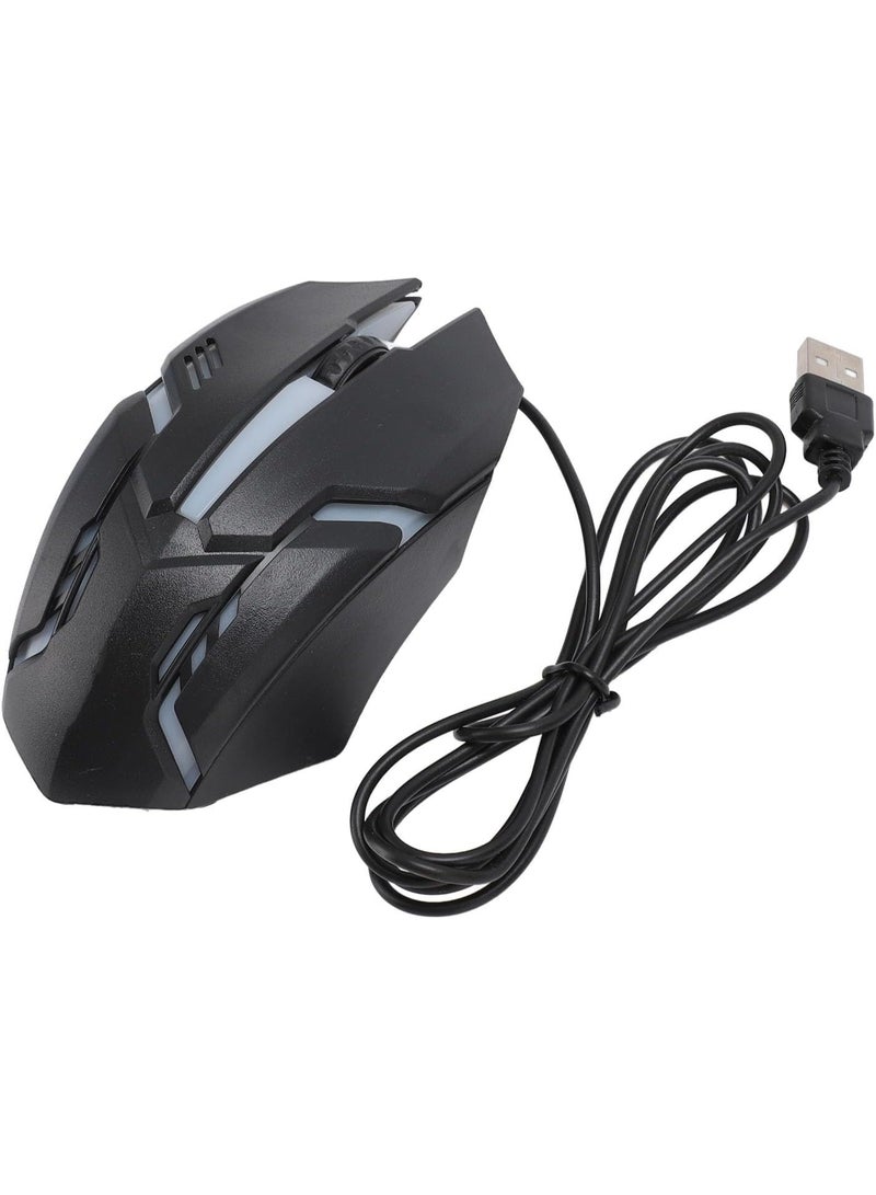 Xplore USB Wired Gaming Mouse, 800-2400 DPI 4 Keys Computer Mouse RGB Ergonomic Mouse 1.5 Meter Cable for Office PC Laptop - Image 3