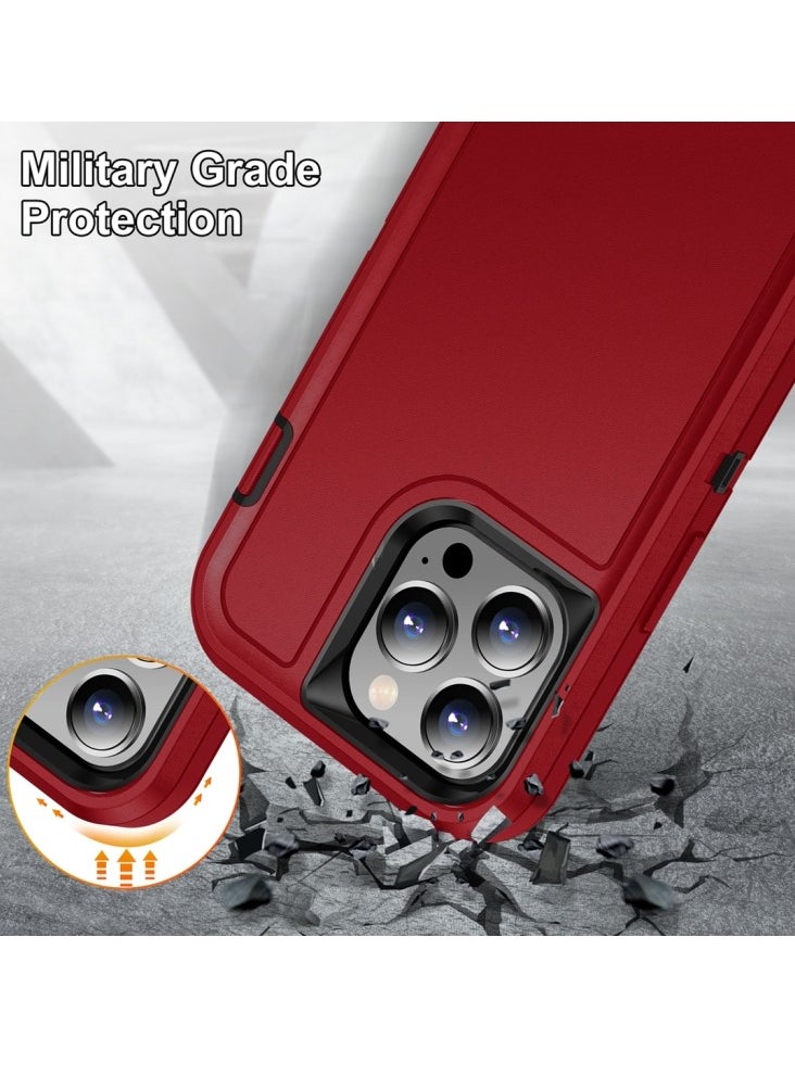 Generic - Case For iPhone 15 Pro Max Life Waterproof Rugged Phone Case Red Plus Black - Image 1