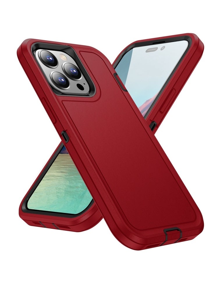 Generic - Case For iPhone 15 Pro Max Life Waterproof Rugged Phone Case Red Plus Black - Image 1