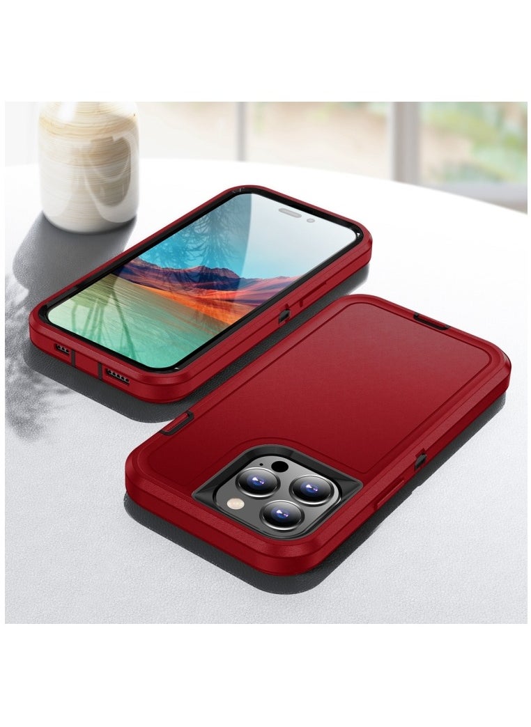 Generic - Case For iPhone 15 Pro Max Life Waterproof Rugged Phone Case Red Plus Black - Image 1