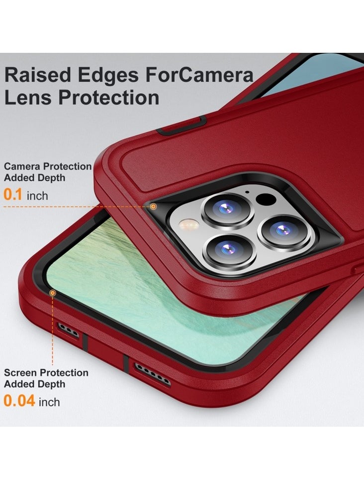 Generic - Case For iPhone 15 Pro Max Life Waterproof Rugged Phone Case Red Plus Black - Image 1