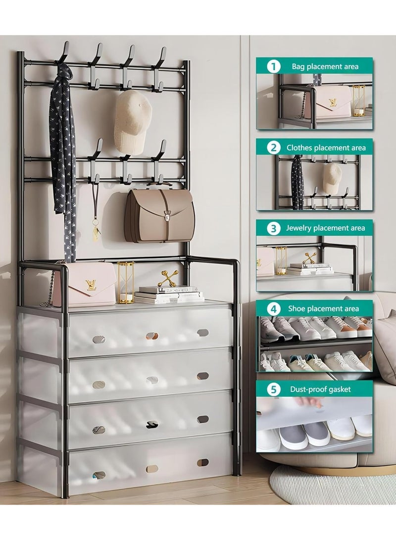 DubaiGallery Bedroom Clothes Storage Rack Hat Coats Shoe Bag Floor Load-bearing Shelves for Living Room Organizer - Image 1