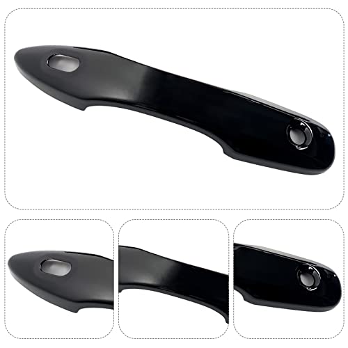 BENXUTO Door Handle Cover Trim Compatible with Toyota Camry 2018-2025 /Corolla 2019-2025 /Avalon 2019-2022 /Pruis Hatchback 2016-2024 Accessories Exterior Door Handle with 2 Smart Key Entry Holes Glossy Black - Image 4