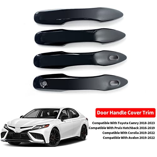 BENXUTO Door Handle Cover Trim Compatible with Toyota Camry 2018-2025 /Corolla 2019-2025 /Avalon 2019-2022 /Pruis Hatchback 2016-2024 Accessories Exterior Door Handle with 2 Smart Key Entry Holes Glossy Black - Image 2
