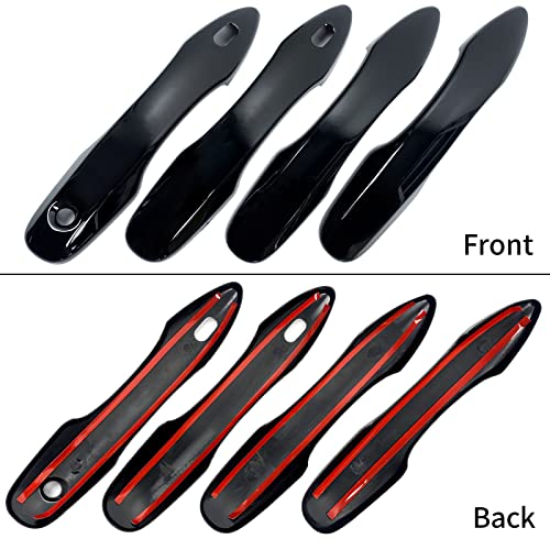 BENXUTO Door Handle Cover Trim Compatible with Toyota Camry 2018-2025 /Corolla 2019-2025 /Avalon 2019-2022 /Pruis Hatchback 2016-2024 Accessories Exterior Door Handle with 2 Smart Key Entry Holes Glossy Black - Image 3