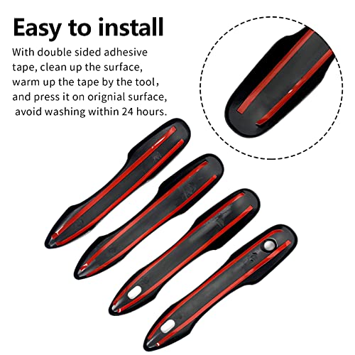 BENXUTO Door Handle Cover Trim Compatible with Toyota Camry 2018-2025 /Corolla 2019-2025 /Avalon 2019-2022 /Pruis Hatchback 2016-2024 Accessories Exterior Door Handle with 2 Smart Key Entry Holes Glossy Black - Image 5