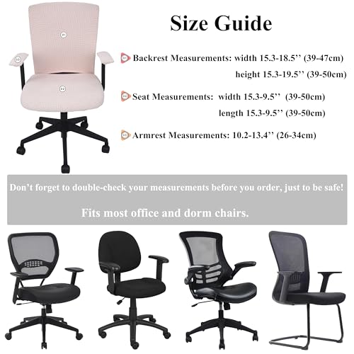 PBIEHSR Office Chair Covers 4 Pcs Stretchable Computer Chair Cover Desk Accessories Office Supplies Armrest Seat Slipcovers Desk Decor (Light Pink) - Image 2
