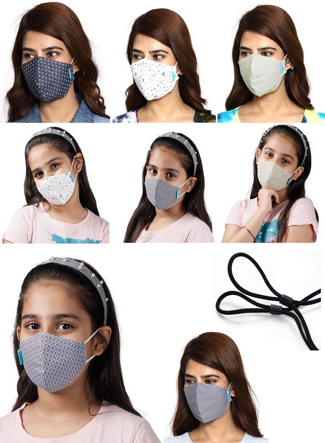 مابل كمامات مابل للأطفال، عبوة من 8 قطع، عبوة عائلية، قابلة لإعادة الاستخدام والغسل، كمامة قطنية مطبوعة بثلاث طبقات، مناسبة للنساء والرجال والأطفال والأولاد والبنات، مقاس واحد متنوع (للبالغين والأطفال من عمر سنتين إلى 7 سنوات). - Image 1