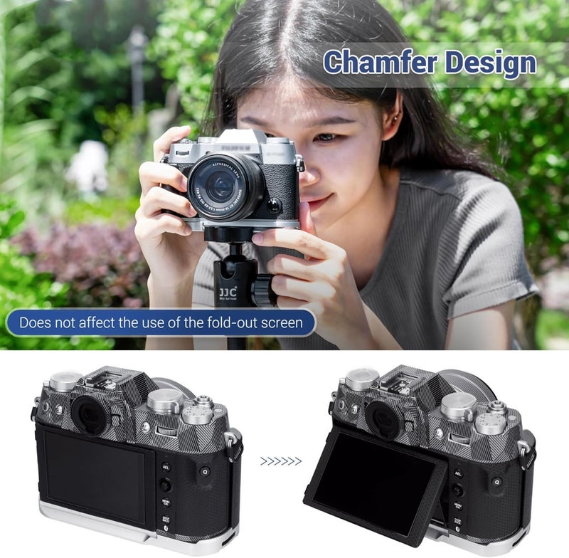 جي جي سي مقبض يدوي لكاميرا X-T50، مقبض على شكل حرف L لكاميرا Fujifilm X-T50 XT50 مع لوحة تحرير سريعة Arca مدمجة وفتحة حجرة البطارية، مقبض يدوي لكاميرا X-T50 بتصميم وسادات مضادة للانزلاق - لون أسود - Image 4