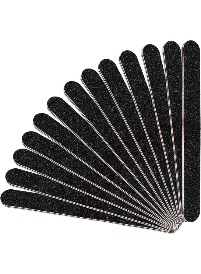 Premify Nail File Set, Double Sided Emery Board-Nail Buffer Files Manicure Tools For Nail Grooming And Styling-Black 100/180 Grit (6  Pieces Nail File)  - Image 1