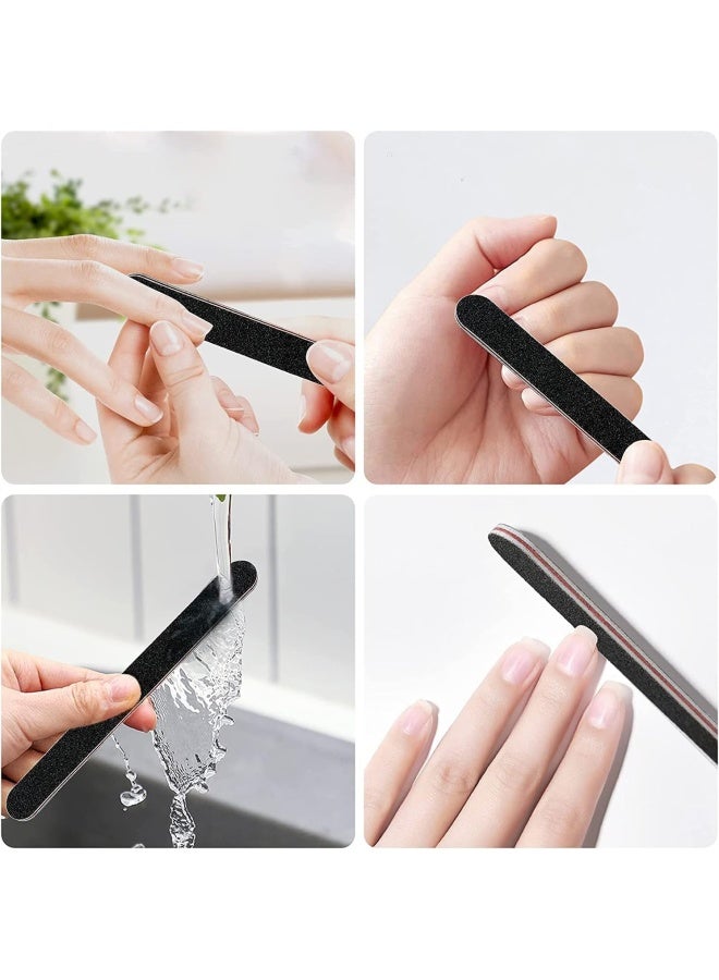 Premify Nail File Set, Double Sided Emery Board-Nail Buffer Files Manicure Tools For Nail Grooming And Styling-Black 100/180 Grit (6  Pieces Nail File)  - Image 4