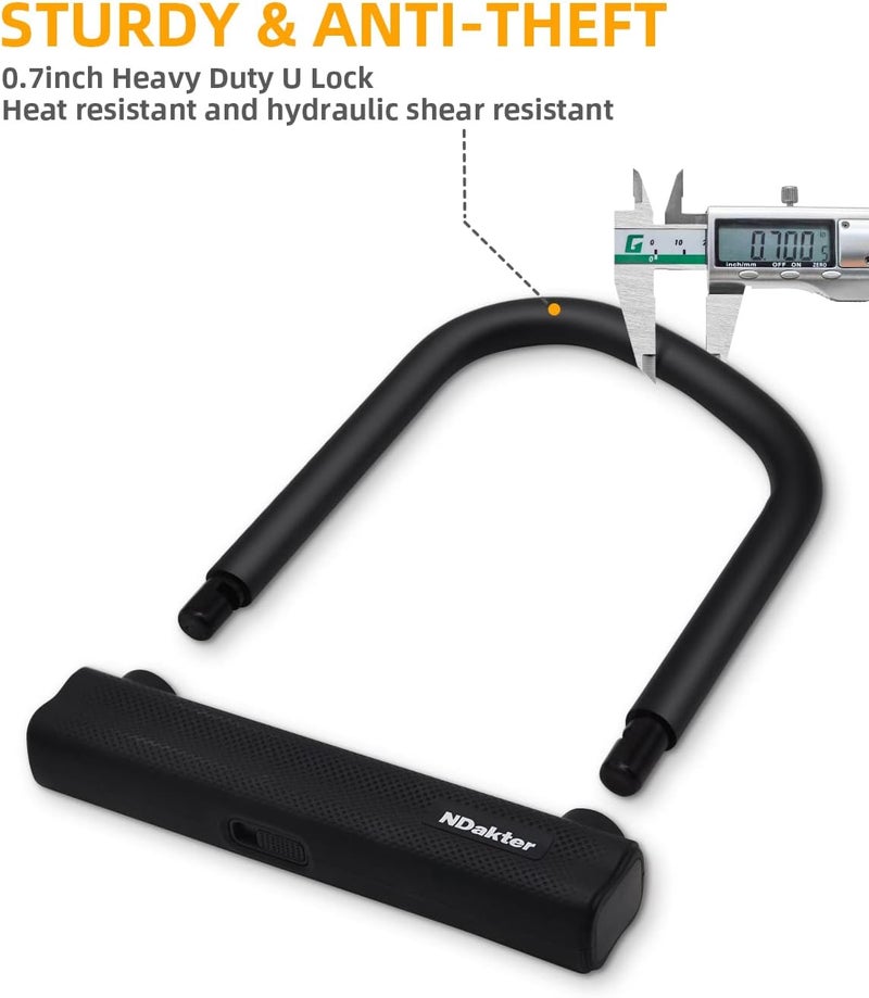 NDakter Heavy Duty Anti Theft U Lock with 4FT Chain and 3 Keys - Image 5