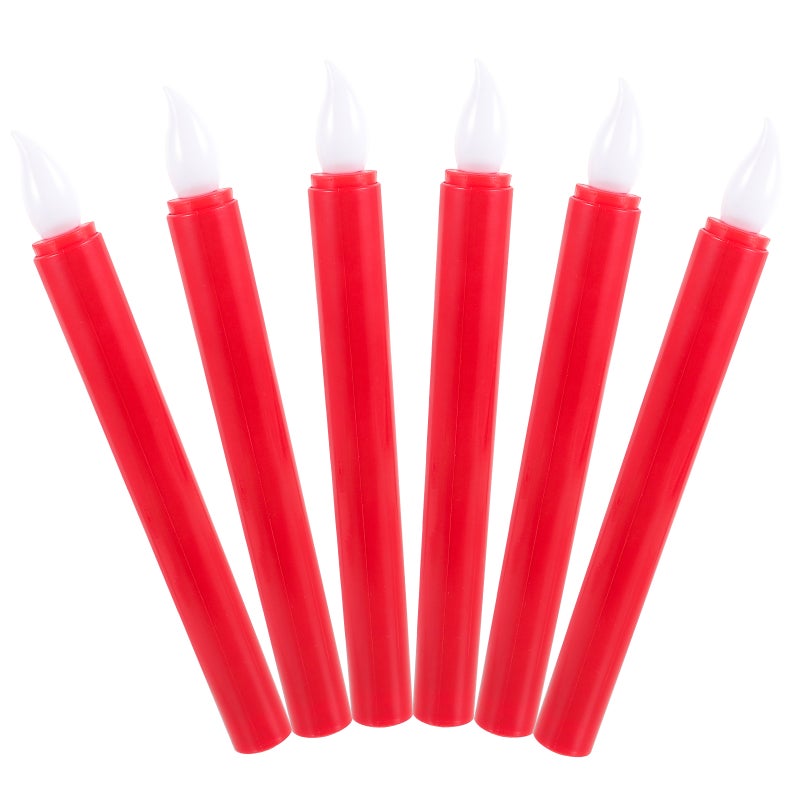 3 Pairs Candle Light Candle Lamp Decorative Lamp Electronic Candle (Red, Without Base) - Image 5