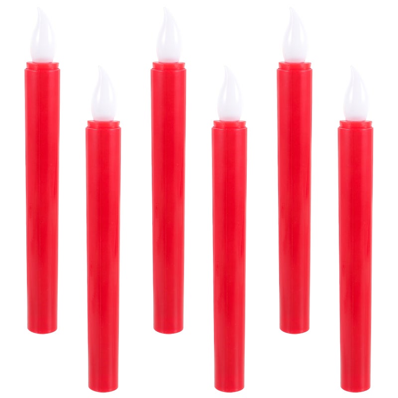 3 Pairs Candle Light Candle Lamp Decorative Lamp Electronic Candle (Red, Without Base) - Image 1