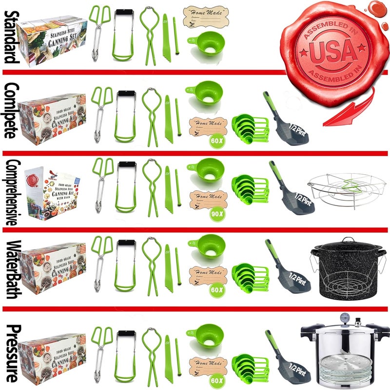 Supa Ant Canning Supplies - US Assembled Certified Food Grade Stainless Steel Canning Kit with XL Ladle, Wide Kitchen Funnel, Jar Lifter and Wrench, Bubble Popper/Measurer, Lid Lifter, Kitchen Tongs - Image 5