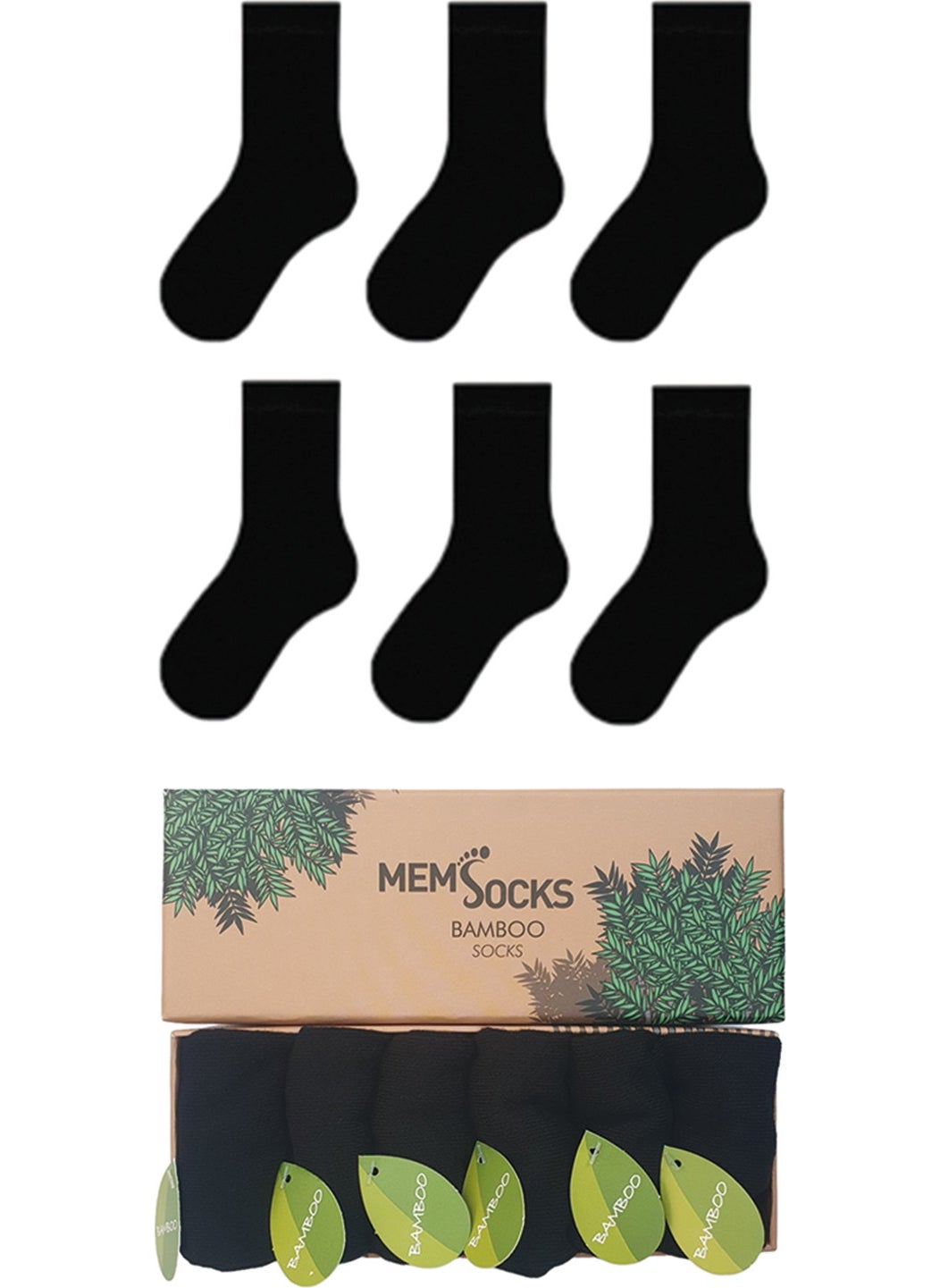 Mem Socks - 6-Piece Unisex Bamboo Children's Socket Socks Special Boxed - Image 1