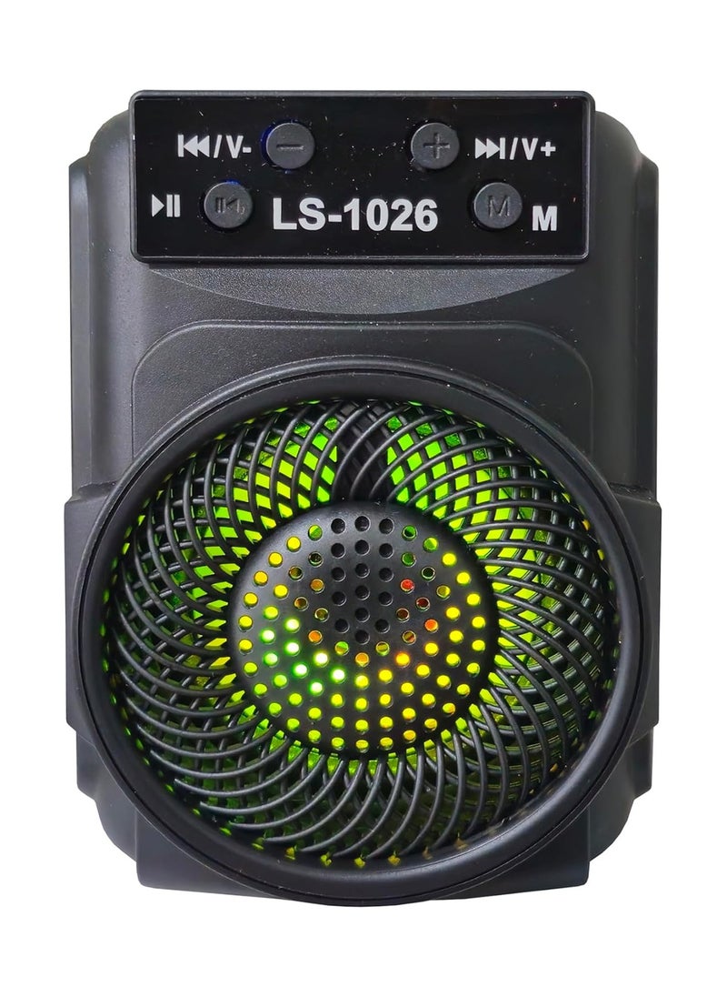 Generic LS-1026 Super Bass Bluetooth Portable RGB Light Mini Speaker  - Image 1