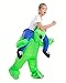 HSCTEK Inflatable Alien Costume Kids Boys Girls Blow Up Riding Alien Abduction Cosplay Child Carrying Me Holding Man Halloween Costume Children Green - Image 4