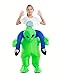 HSCTEK Inflatable Alien Costume Kids Boys Girls Blow Up Riding Alien Abduction Cosplay Child Carrying Me Holding Man Halloween Costume Children Green - Image 3