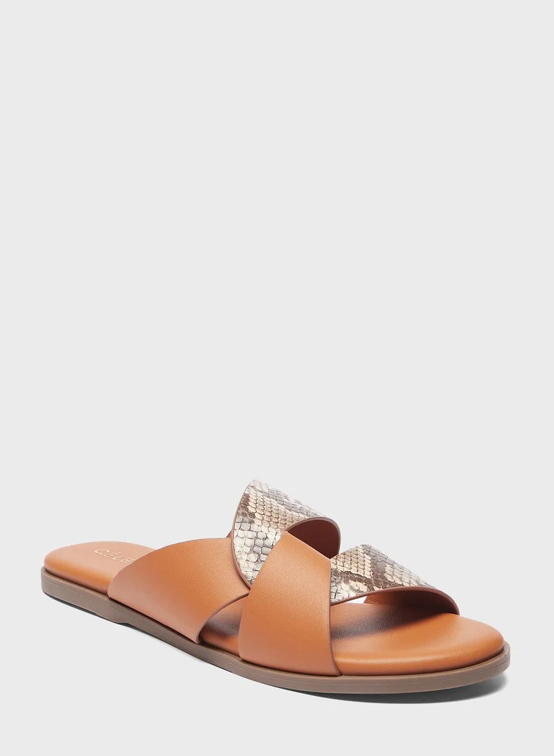 Celeste Cross Strap Flat Sandals