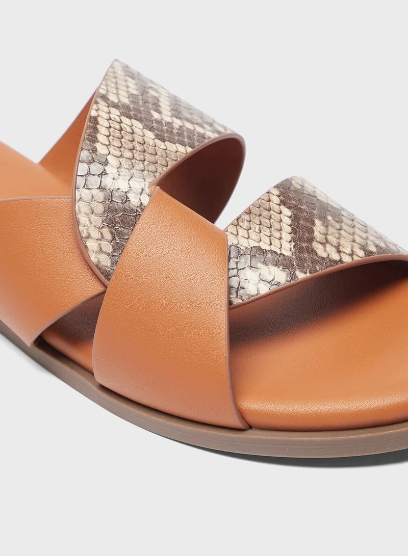 Celeste Cross Strap Flat Sandals