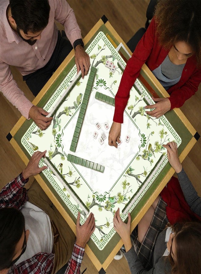 snaxuda Chinoiserie Mahjong Mat with Carrying Bag 31.5" x 31.5" Green Rubber Anti Slip and Noise Reduction Multi Purpose Game Table Cover for Card, Board Tile Games - Image 2