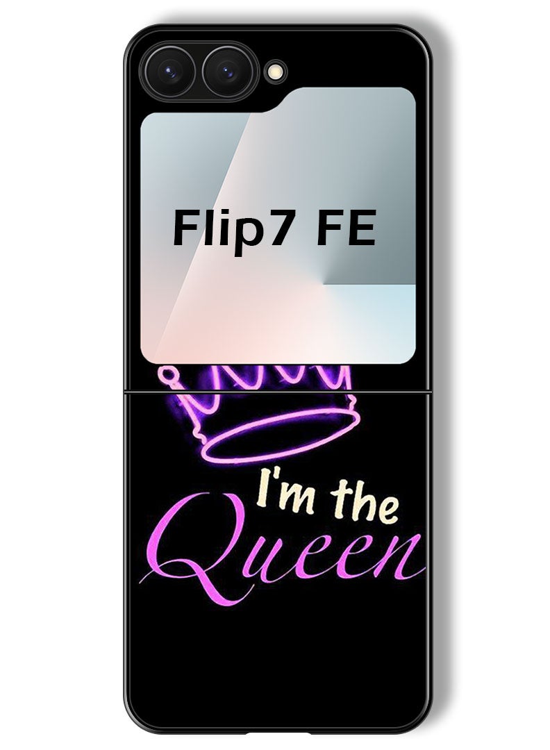 Theodor Case Compatible with Samsung Galaxy Z Flip 7 FE 6.7 Inch Protection Shockproof Bumper Cover I Am The Queen - Image 1