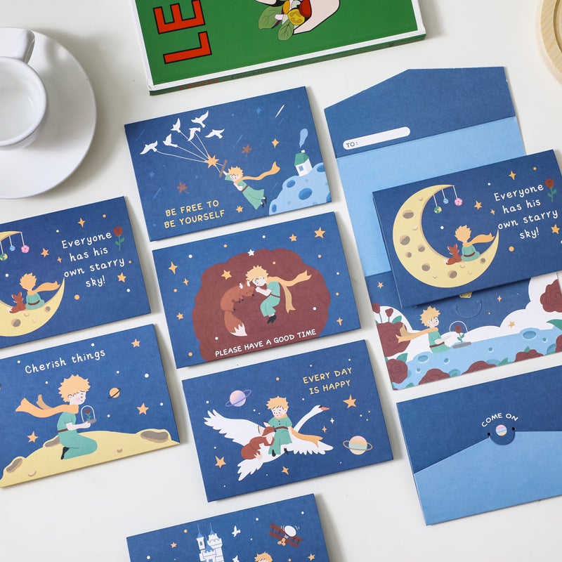 Meow Shu Ins Style Little Prince Greeting Card Diy Suit Creative Dream Cartoon Cute Exquisite Blank Blessing Card - Image 2