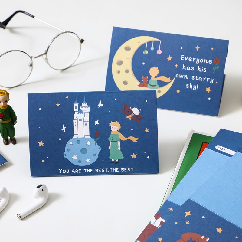 Meow Shu Ins Style Little Prince Greeting Card Diy Suit Creative Dream Cartoon Cute Exquisite Blank Blessing Card - Image 4