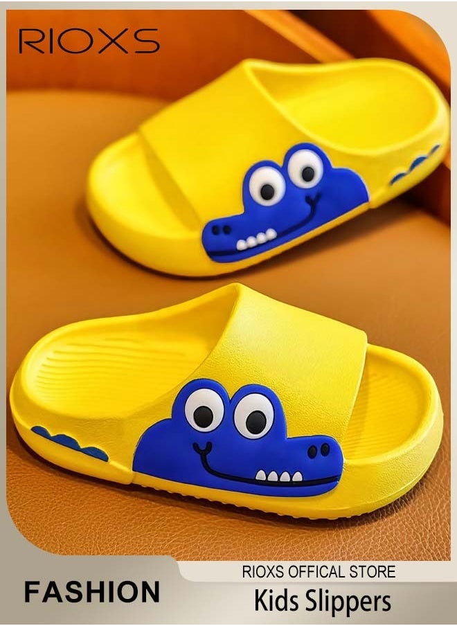 RIOXS - Kids Cartoon Slippers, Open Toe House Shoes, Anti-Slip Outdoor Beach Slippers, Cushioned Thick Sole Cute Cartoon Shower Slippers, Perfect for All Seasons and Occasions - Image 1