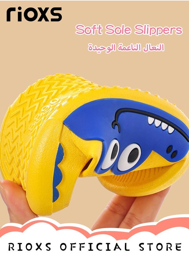 RIOXS - Kids Cartoon Slippers, Open Toe House Shoes, Anti-Slip Outdoor Beach Slippers, Cushioned Thick Sole Cute Cartoon Shower Slippers, Perfect for All Seasons and Occasions - Image 1