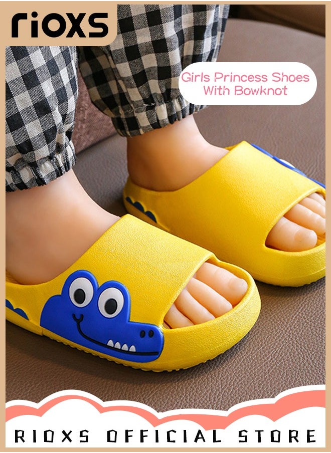 RIOXS - Kids Cartoon Slippers, Open Toe House Shoes, Anti-Slip Outdoor Beach Slippers, Cushioned Thick Sole Cute Cartoon Shower Slippers, Perfect for All Seasons and Occasions - Image 1