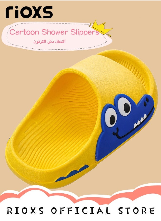 RIOXS - Kids Cartoon Slippers, Open Toe House Shoes, Anti-Slip Outdoor Beach Slippers, Cushioned Thick Sole Cute Cartoon Shower Slippers, Perfect for All Seasons and Occasions - Image 1