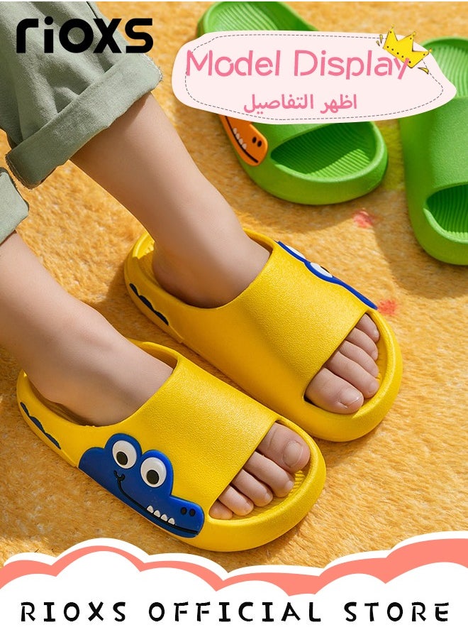 RIOXS - Kids Cartoon Slippers, Open Toe House Shoes, Anti-Slip Outdoor Beach Slippers, Cushioned Thick Sole Cute Cartoon Shower Slippers, Perfect for All Seasons and Occasions - Image 1