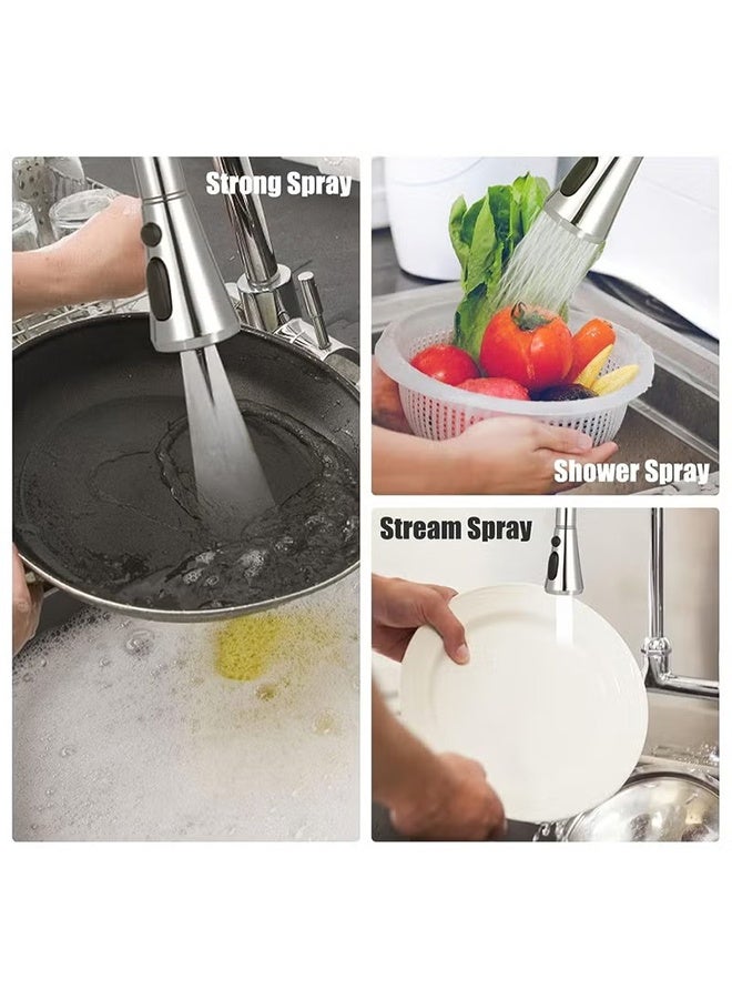 واي جيه رأس رش صنبور المطبخ بزاوية دوران 360 درجة ملحق رأس رش صنبور حوض المطبخ مع ملحق محول صنبور - Image 5